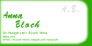 anna bloch business card